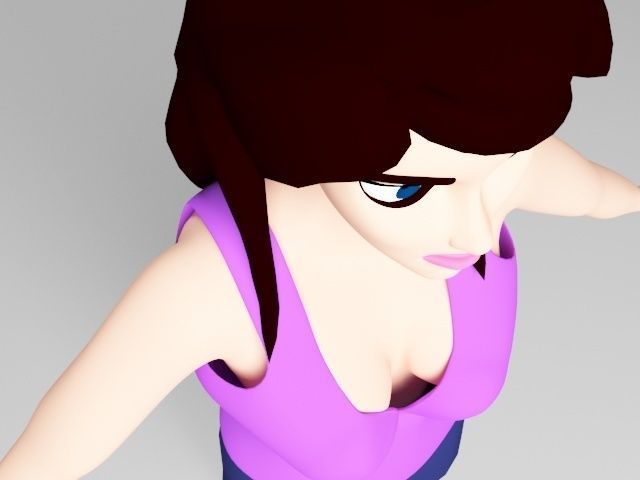 Female woman top and skirt Low-poly 3D model_5