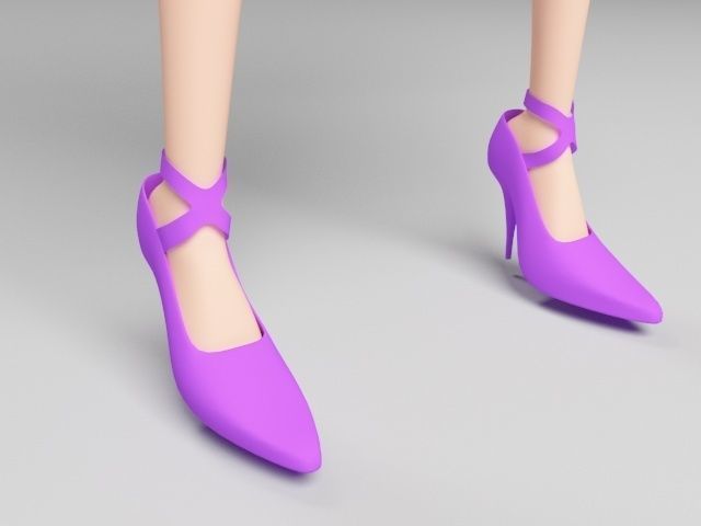 Female woman top and skirt Low-poly 3D model_4