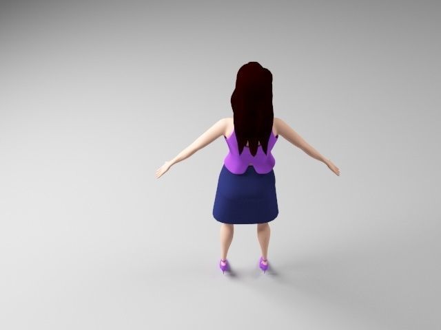 Female woman top and skirt Low-poly 3D model_8