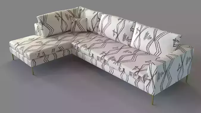 Berber Woven Edlyn Left Sectional 3D model