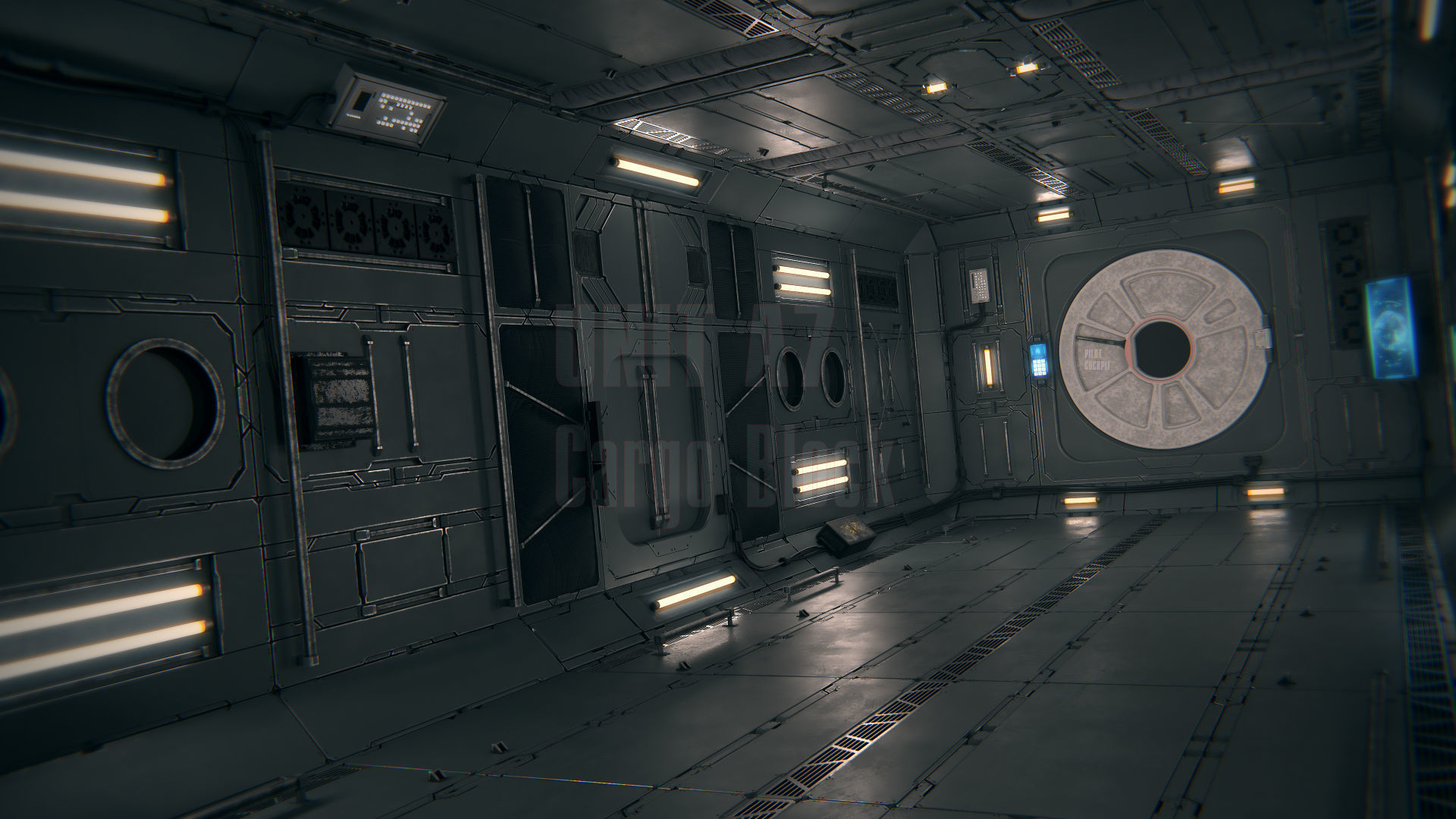 Spaceship Interior 03 Cargo Unit PBR 3D model_16