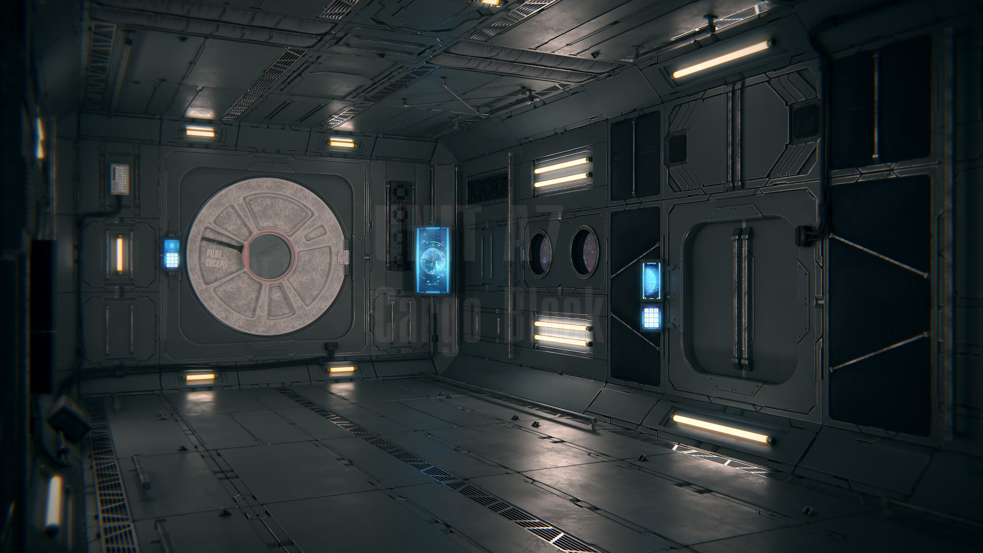 Spaceship Interior 03 Cargo Unit PBR 3D model_2