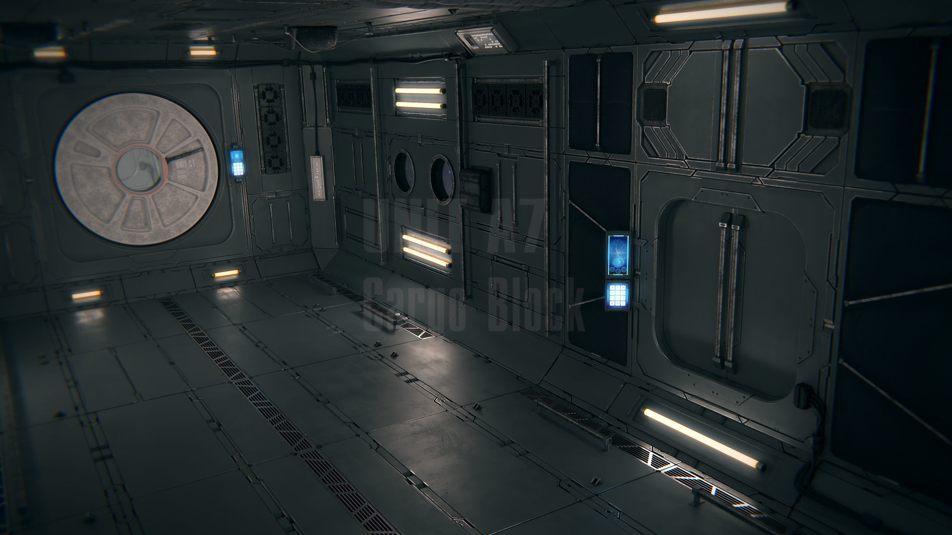Spaceship Interior 03 Cargo Unit PBR 3D model_5