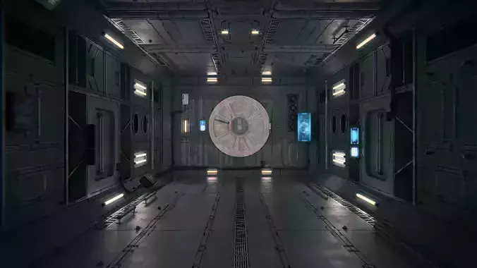Spaceship Interior 03 Cargo Unit PBR 3D model