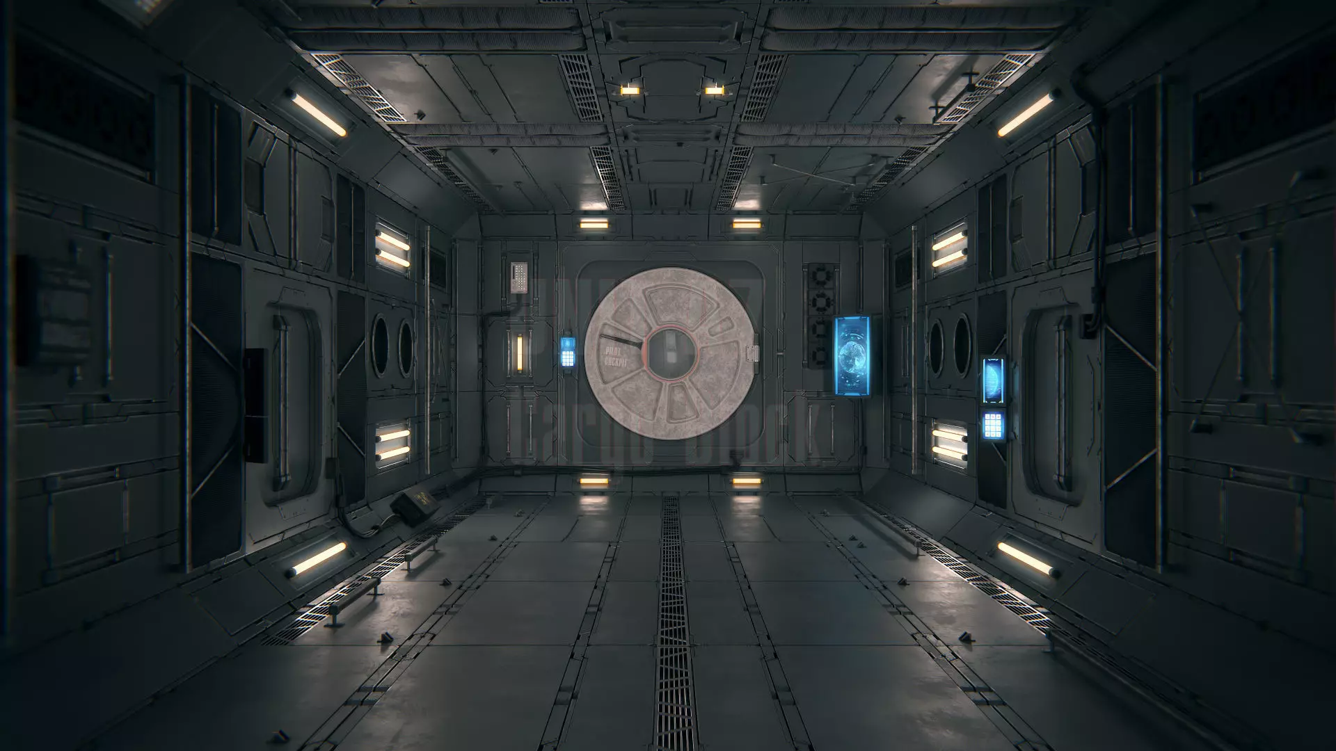 Spaceship Interior 03 Cargo Unit PBR 3D model_0