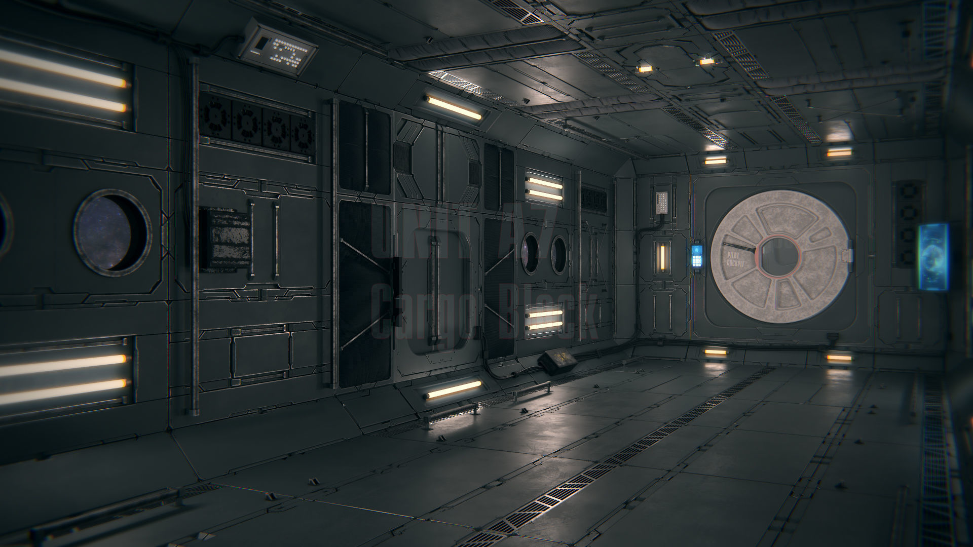 Spaceship Interior 03 Cargo Unit PBR 3D model_1