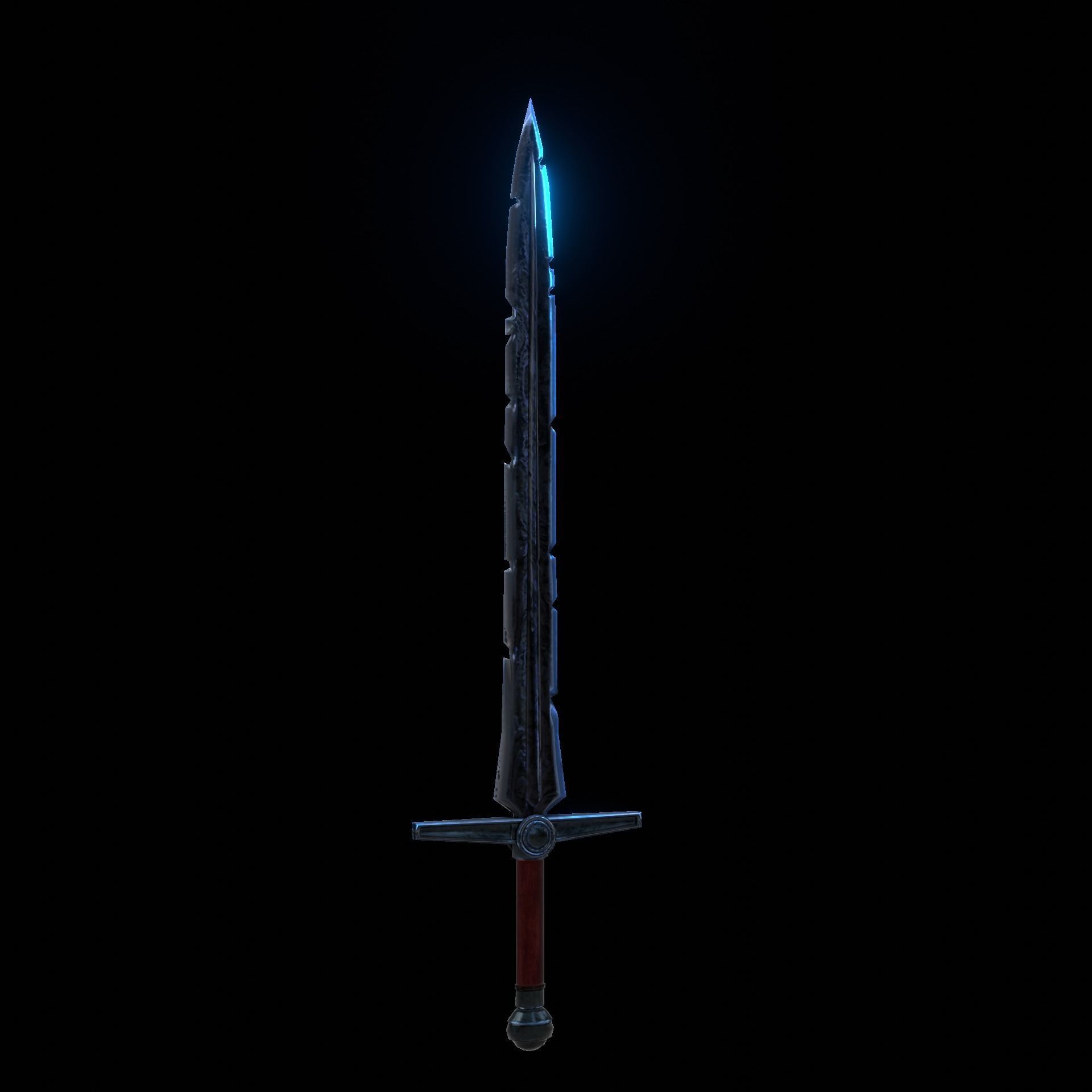 All-Black the Necrosword - Gorr Sword Low-poly 3D model_37