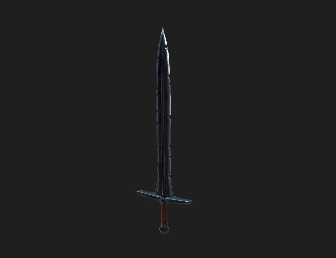 All-Black the Necrosword - Gorr Sword Low-poly 3D model_7