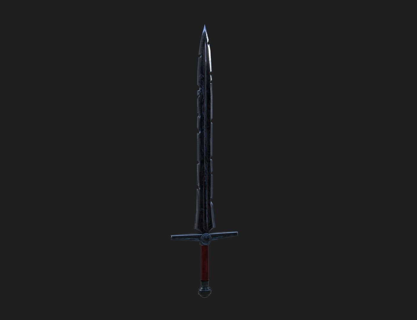 All-Black the Necrosword - Gorr Sword Low-poly 3D model_5