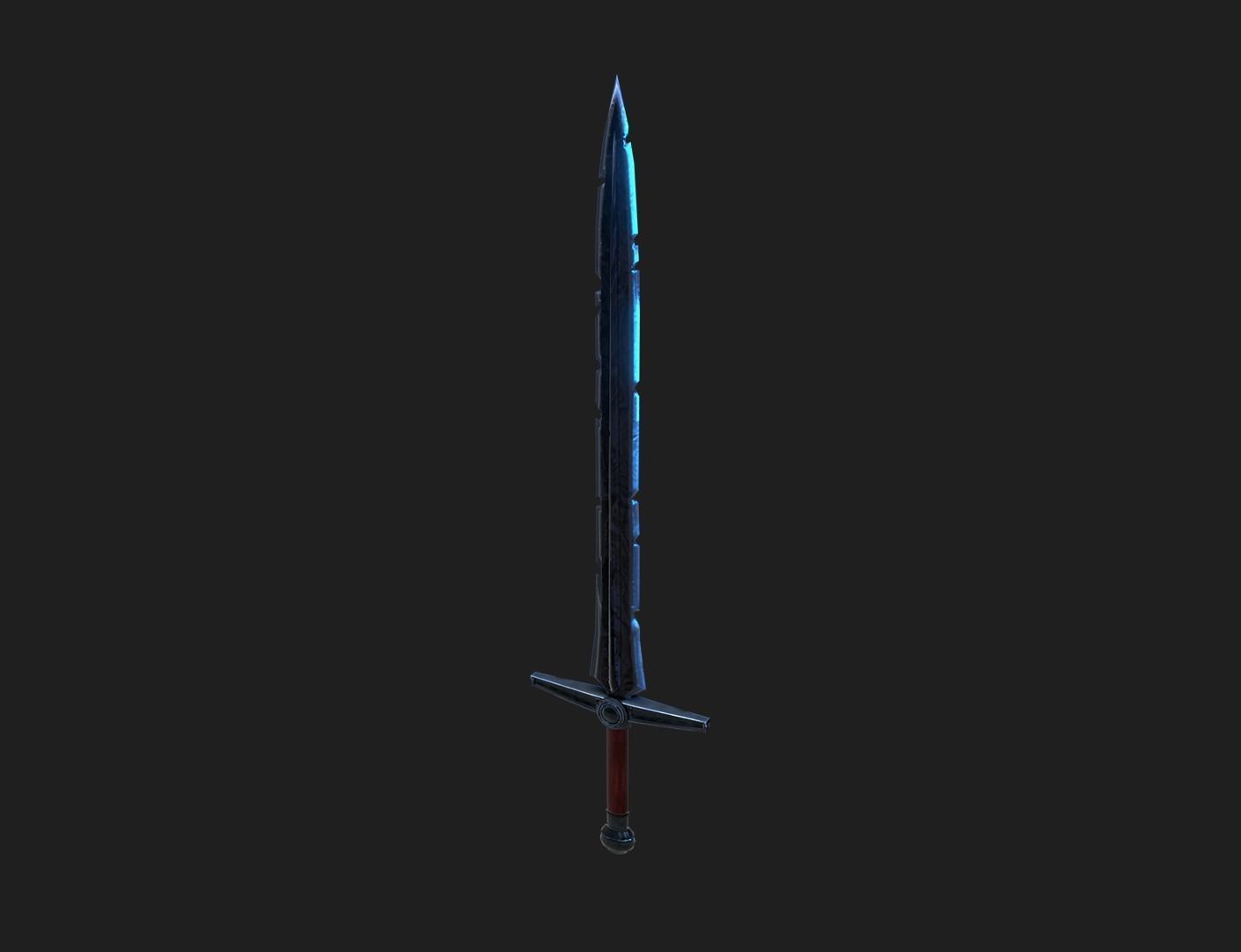 All-Black the Necrosword - Gorr Sword Low-poly 3D model_2