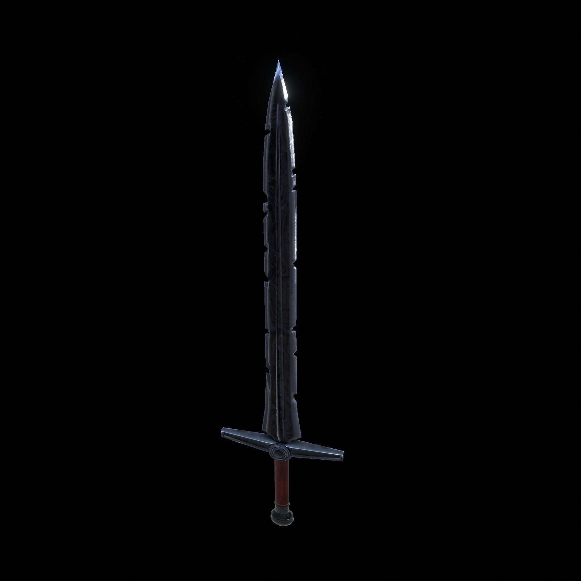 All-Black the Necrosword - Gorr Sword Low-poly 3D model_31
