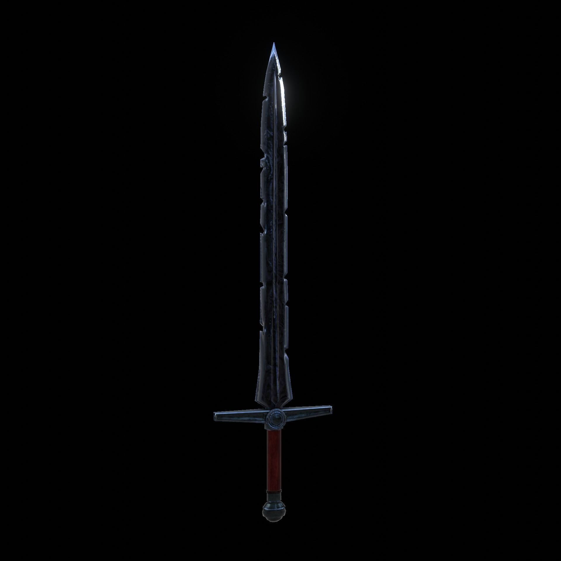 All-Black the Necrosword - Gorr Sword Low-poly 3D model_28