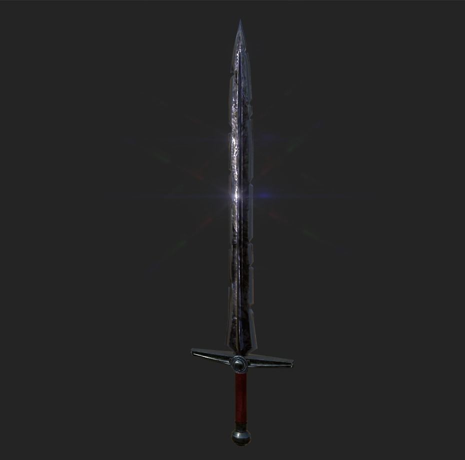 All-Black the Necrosword - Gorr Sword Low-poly 3D model_26