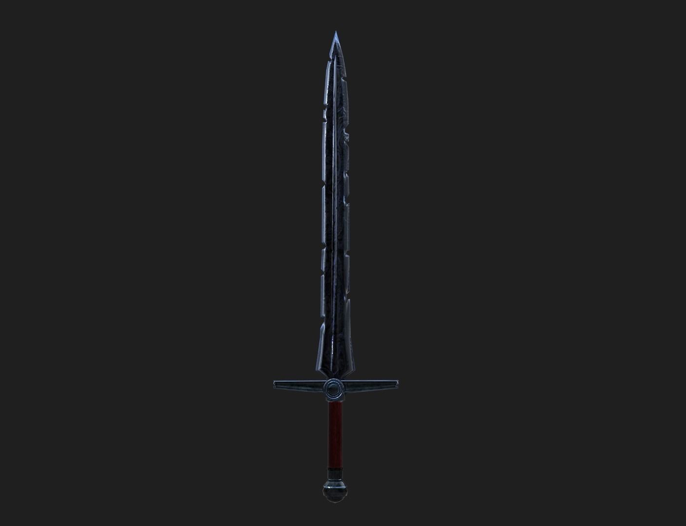 All-Black the Necrosword - Gorr Sword Low-poly 3D model_11