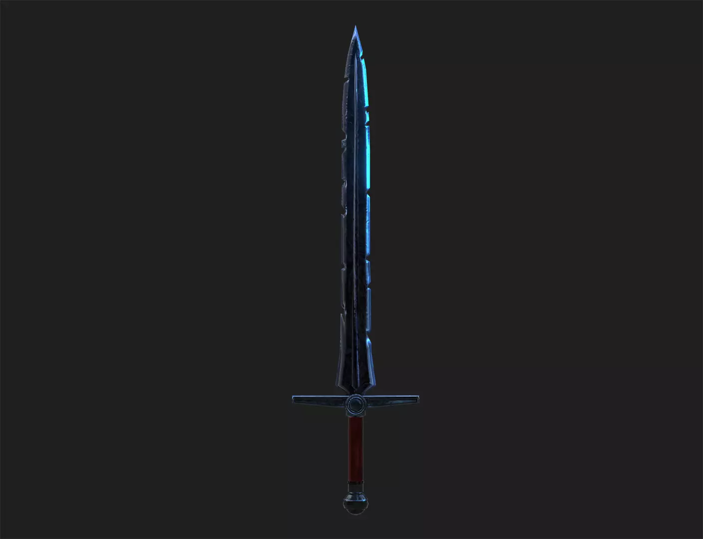 All-Black the Necrosword - Gorr Sword Low-poly 3D model_0