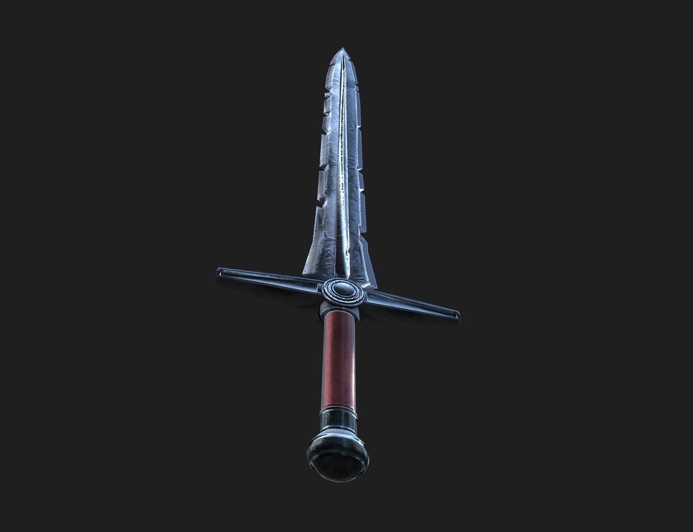 All-Black the Necrosword - Gorr Sword Low-poly 3D model_8