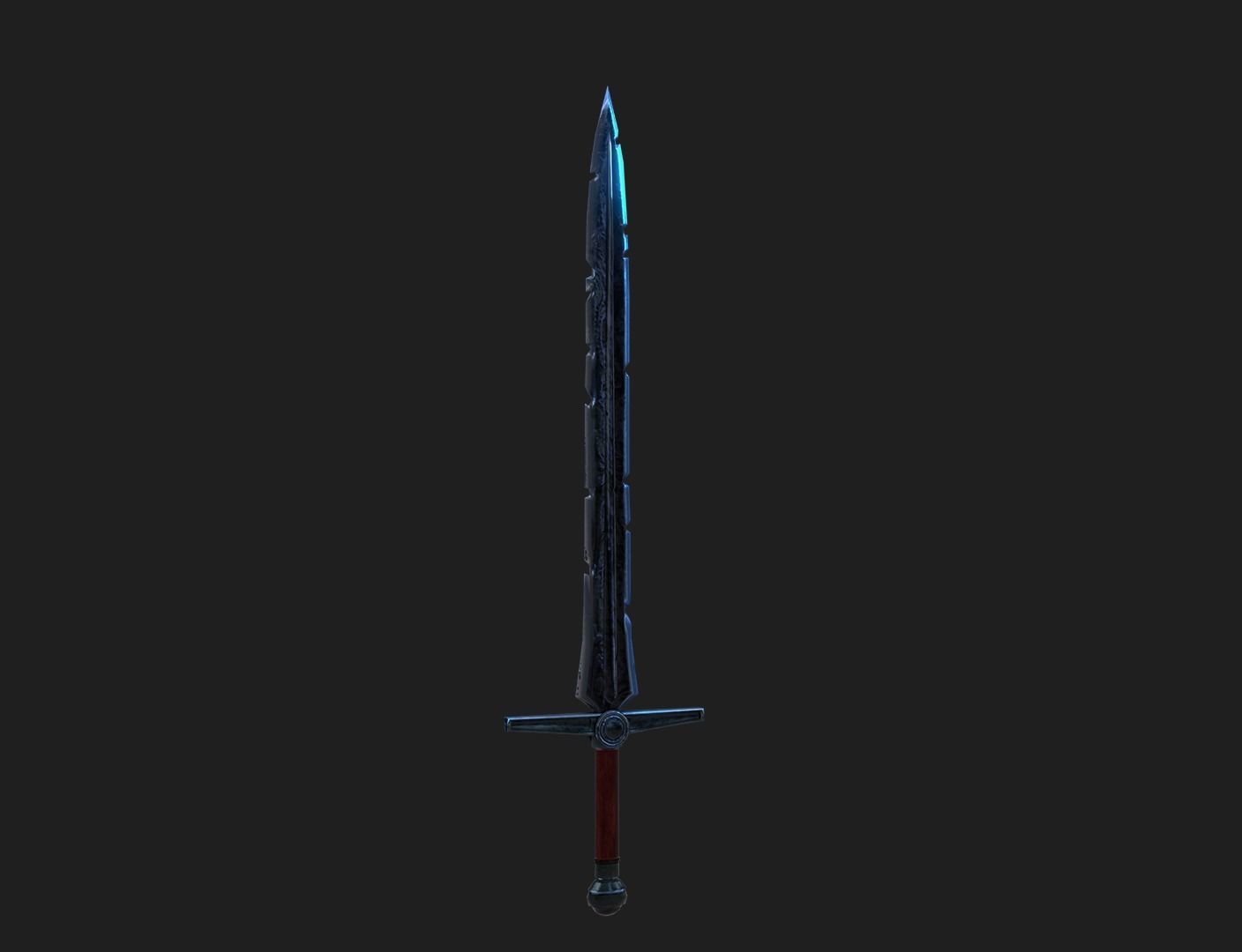 All-Black the Necrosword - Gorr Sword Low-poly 3D model_3