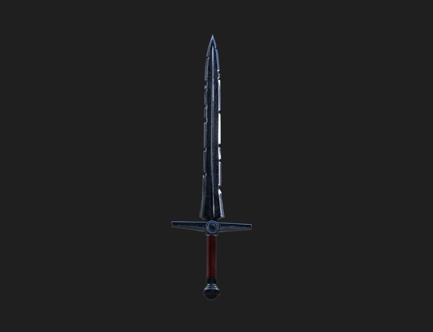 All-Black the Necrosword - Gorr Sword Low-poly 3D model_10
