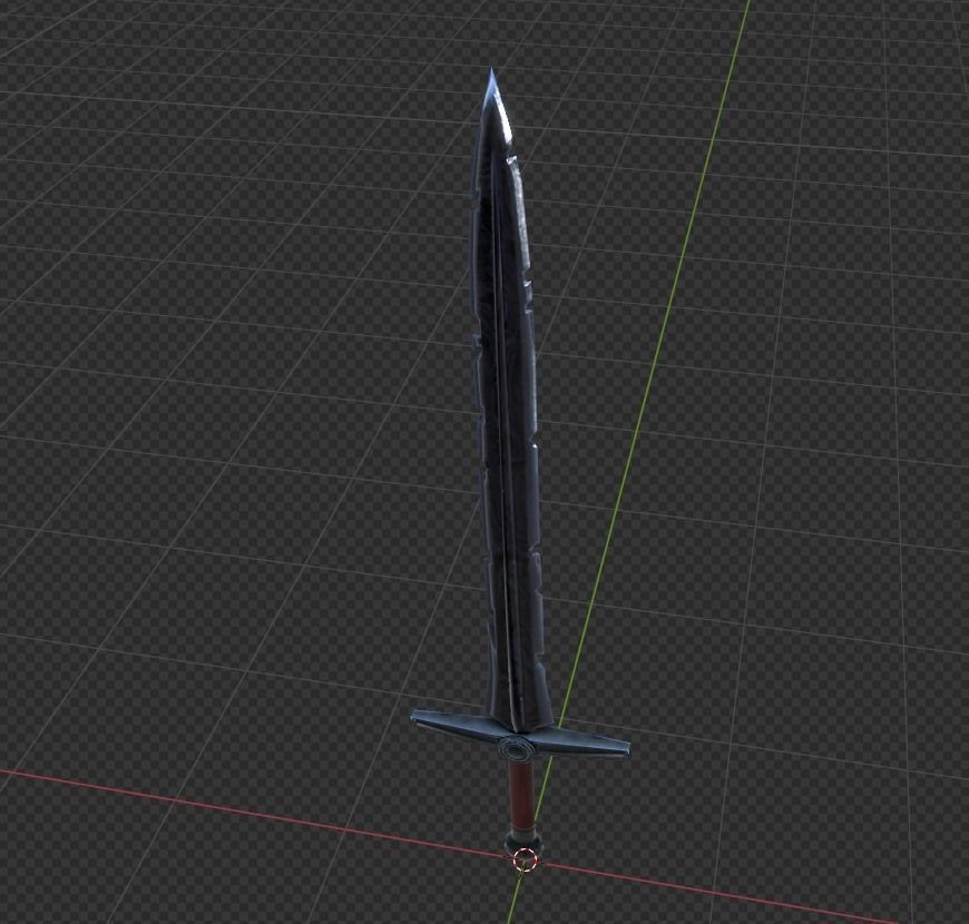 All-Black the Necrosword - Gorr Sword Low-poly 3D model_18