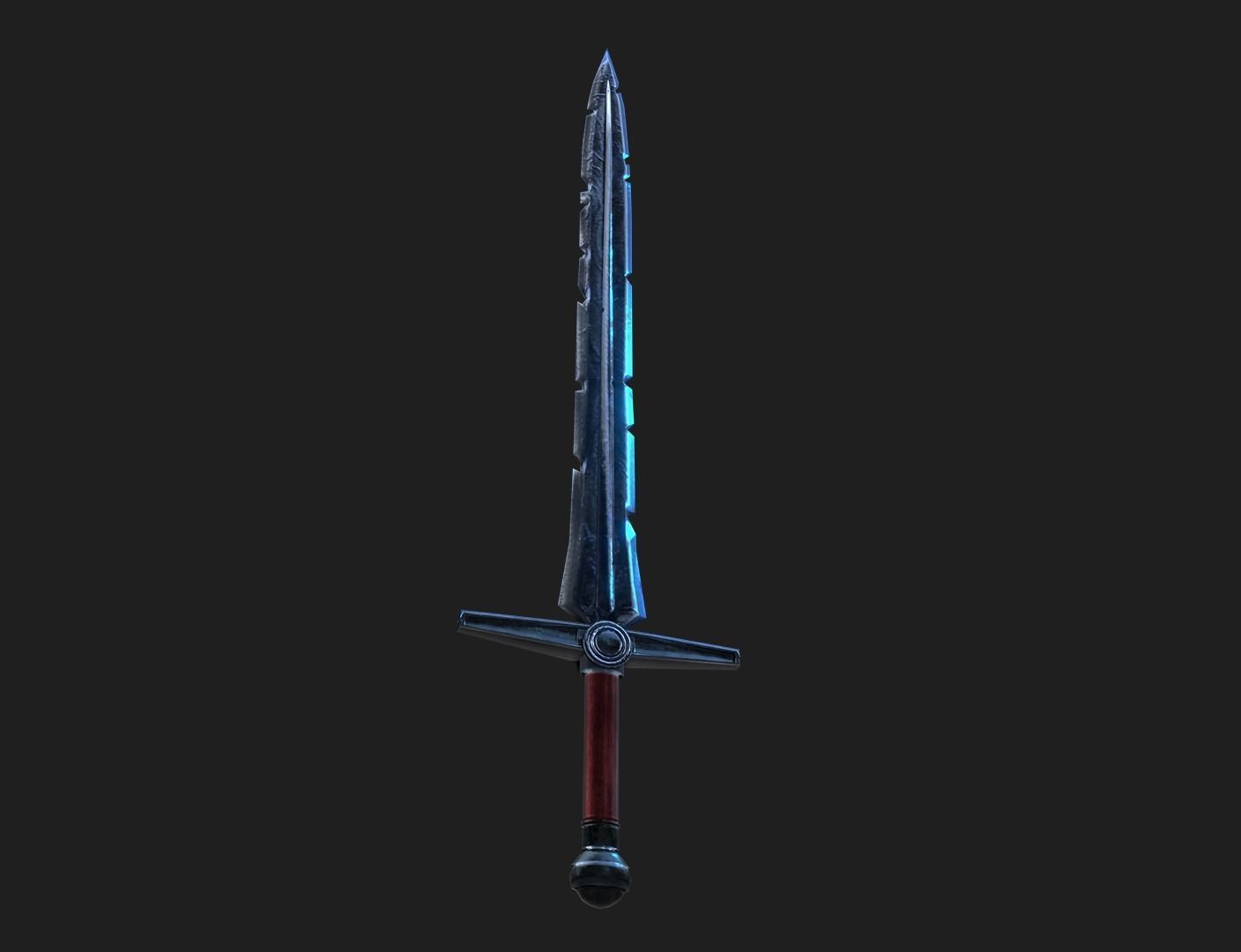 All-Black the Necrosword - Gorr Sword Low-poly 3D model_4