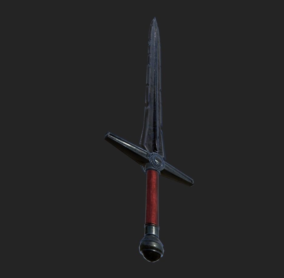 All-Black the Necrosword - Gorr Sword Low-poly 3D model_22