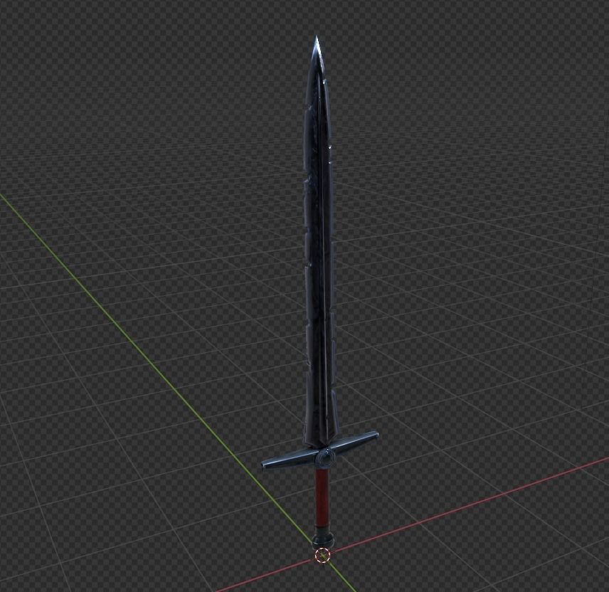 All-Black the Necrosword - Gorr Sword Low-poly 3D model_16