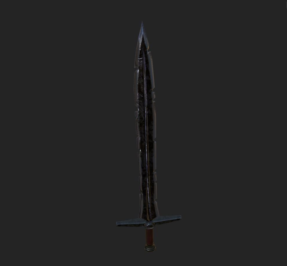 All-Black the Necrosword - Gorr Sword Low-poly 3D model_23