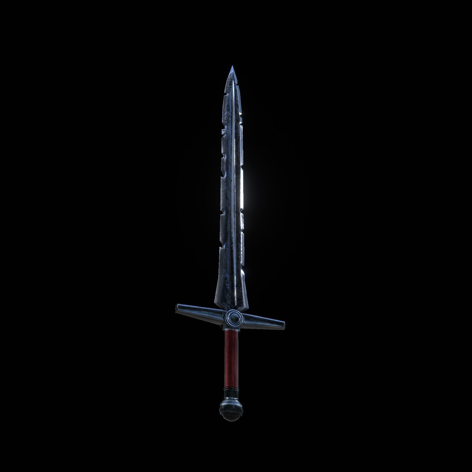 All-Black the Necrosword - Gorr Sword Low-poly 3D model_30