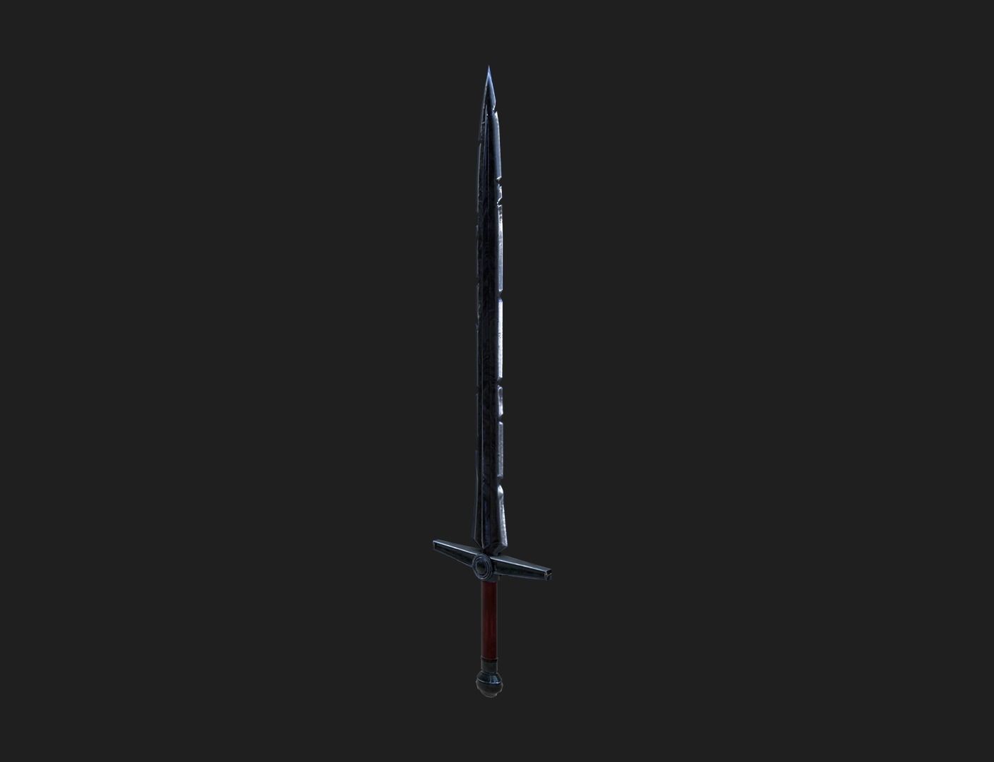 All-Black the Necrosword - Gorr Sword Low-poly 3D model_9