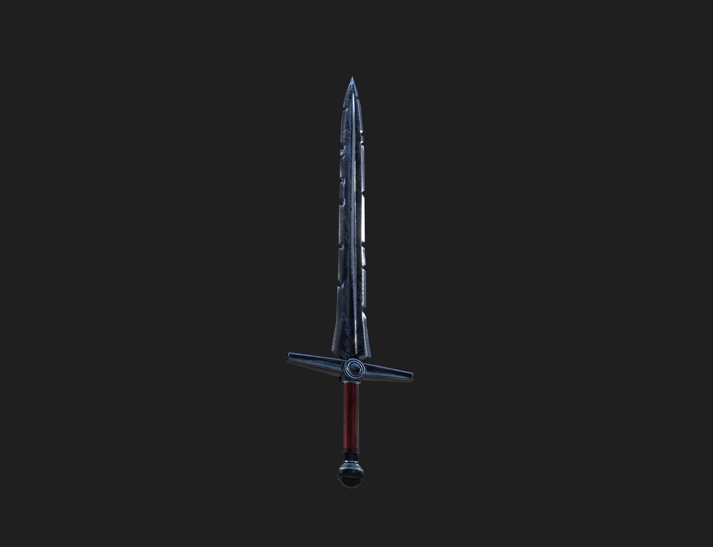 All-Black the Necrosword - Gorr Sword Low-poly 3D model_6