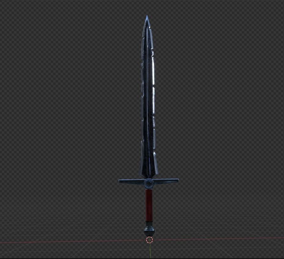 All-Black the Necrosword - Gorr Sword Low-poly 3D model_20