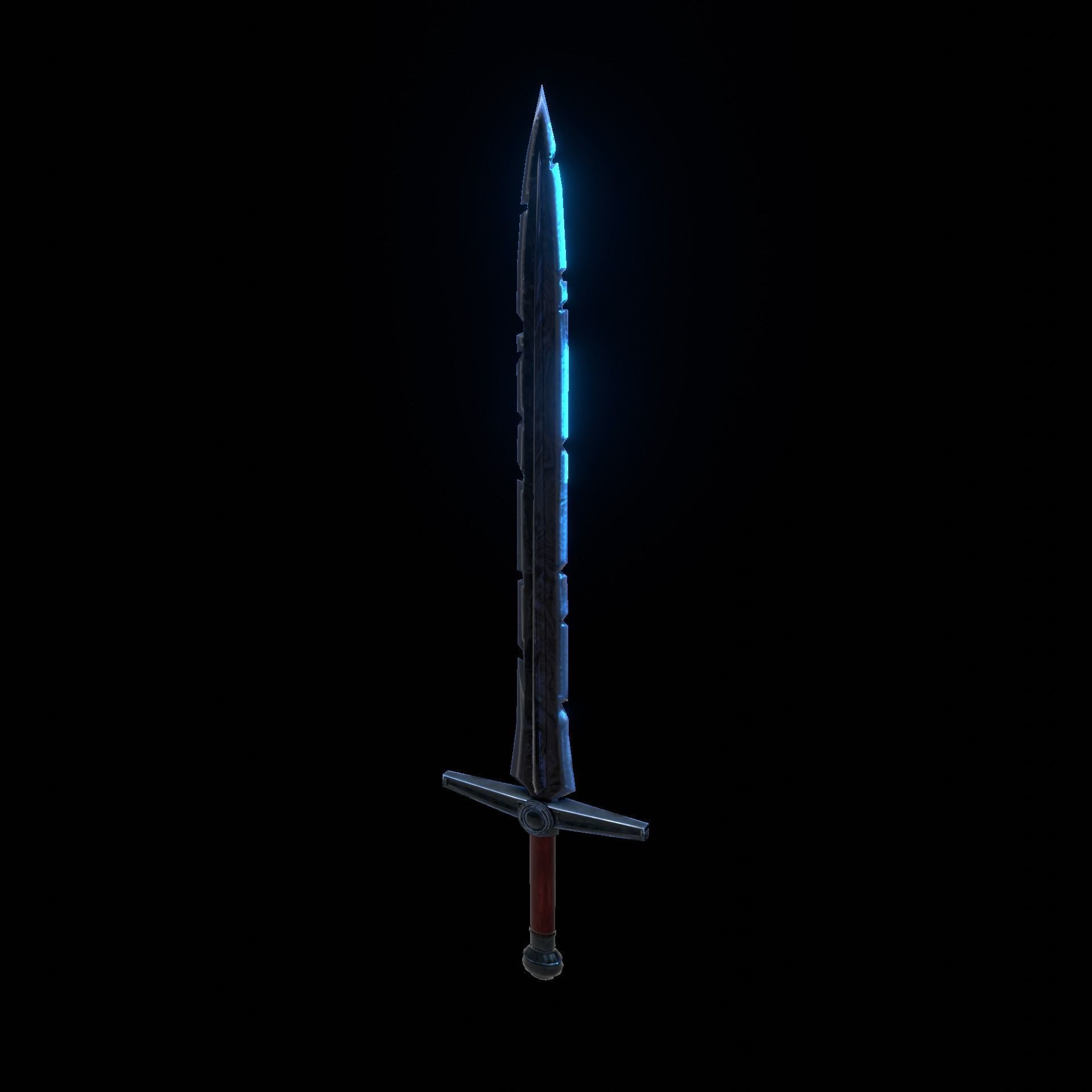 All-Black the Necrosword - Gorr Sword Low-poly 3D model_36