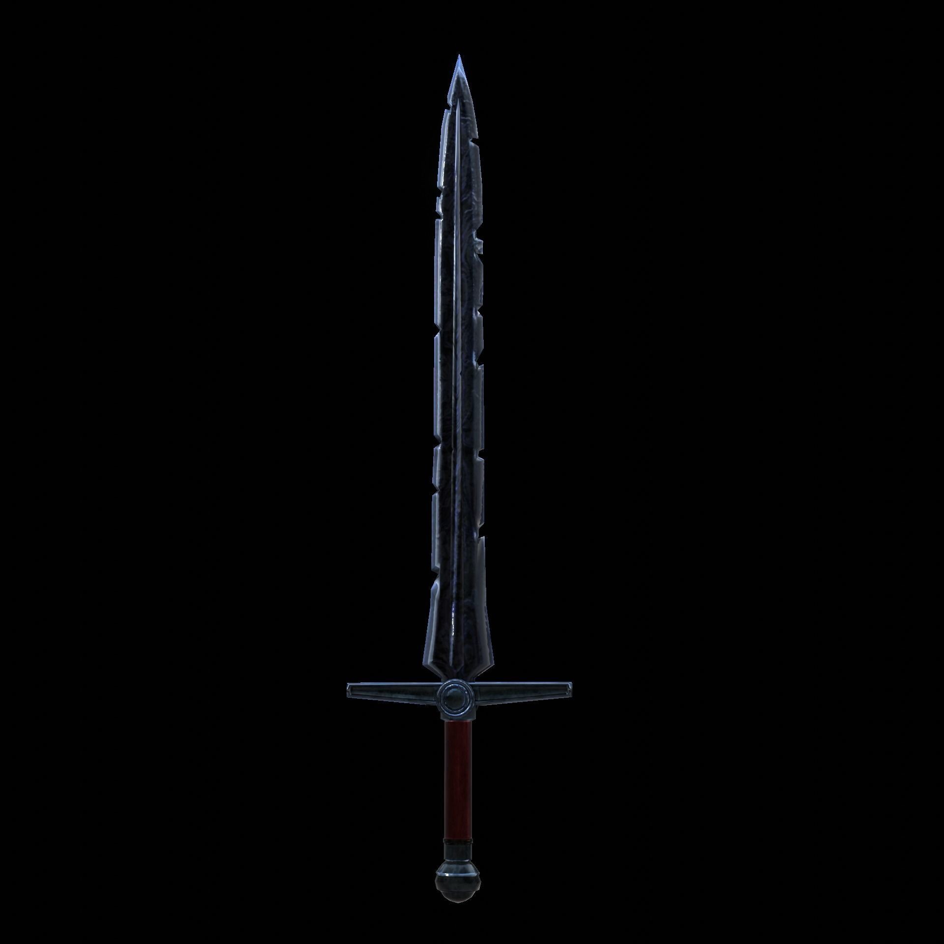 All-Black the Necrosword - Gorr Sword Low-poly 3D model_35