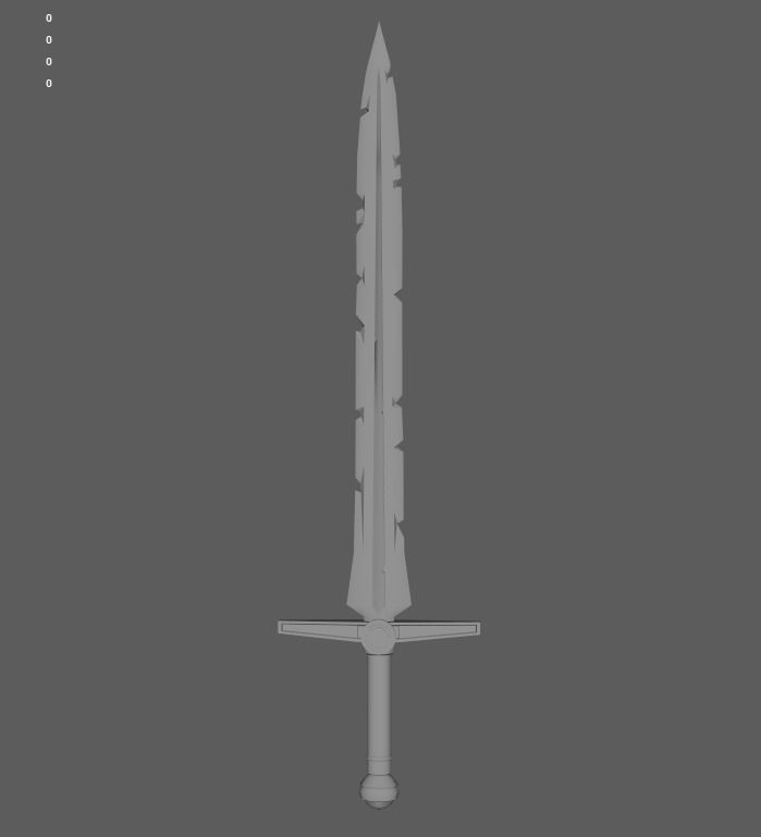 All-Black the Necrosword - Gorr Sword Low-poly 3D model_14