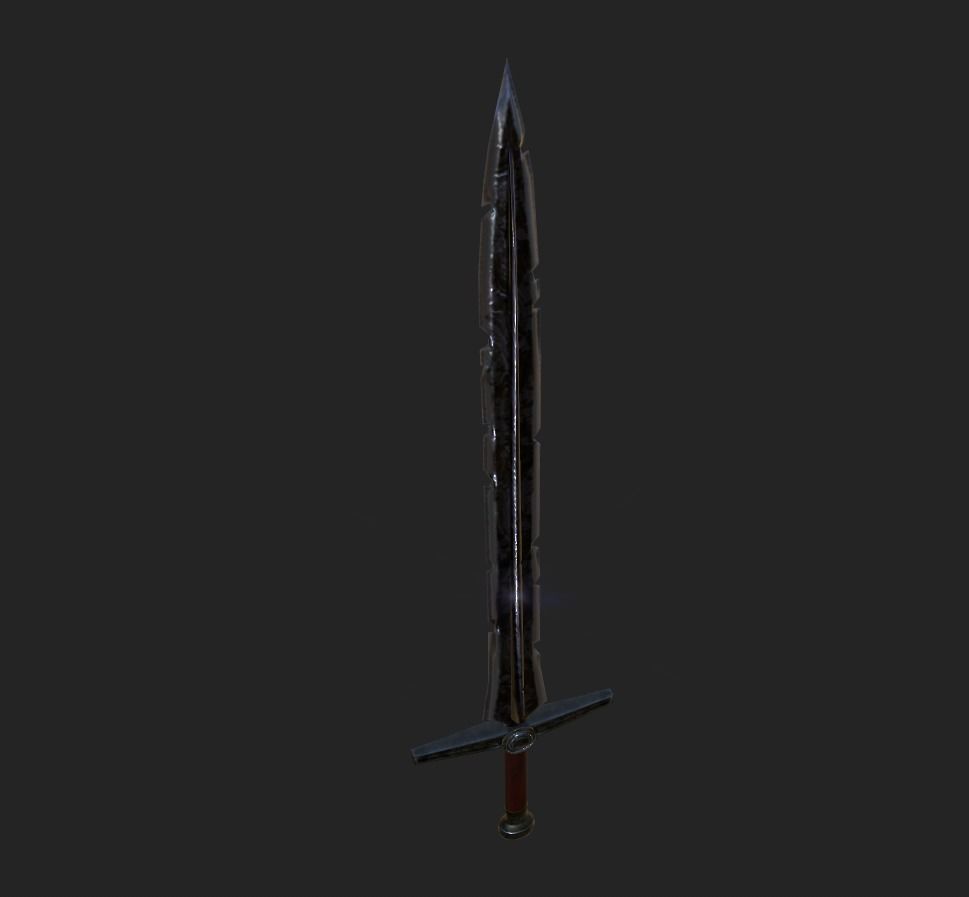 All-Black the Necrosword - Gorr Sword Low-poly 3D model_27