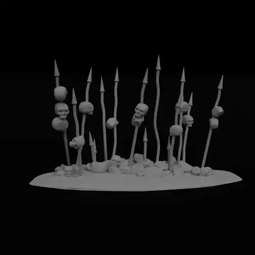 Skulls on spikes  3d model warhammer 40k terrain wargames  3D print model