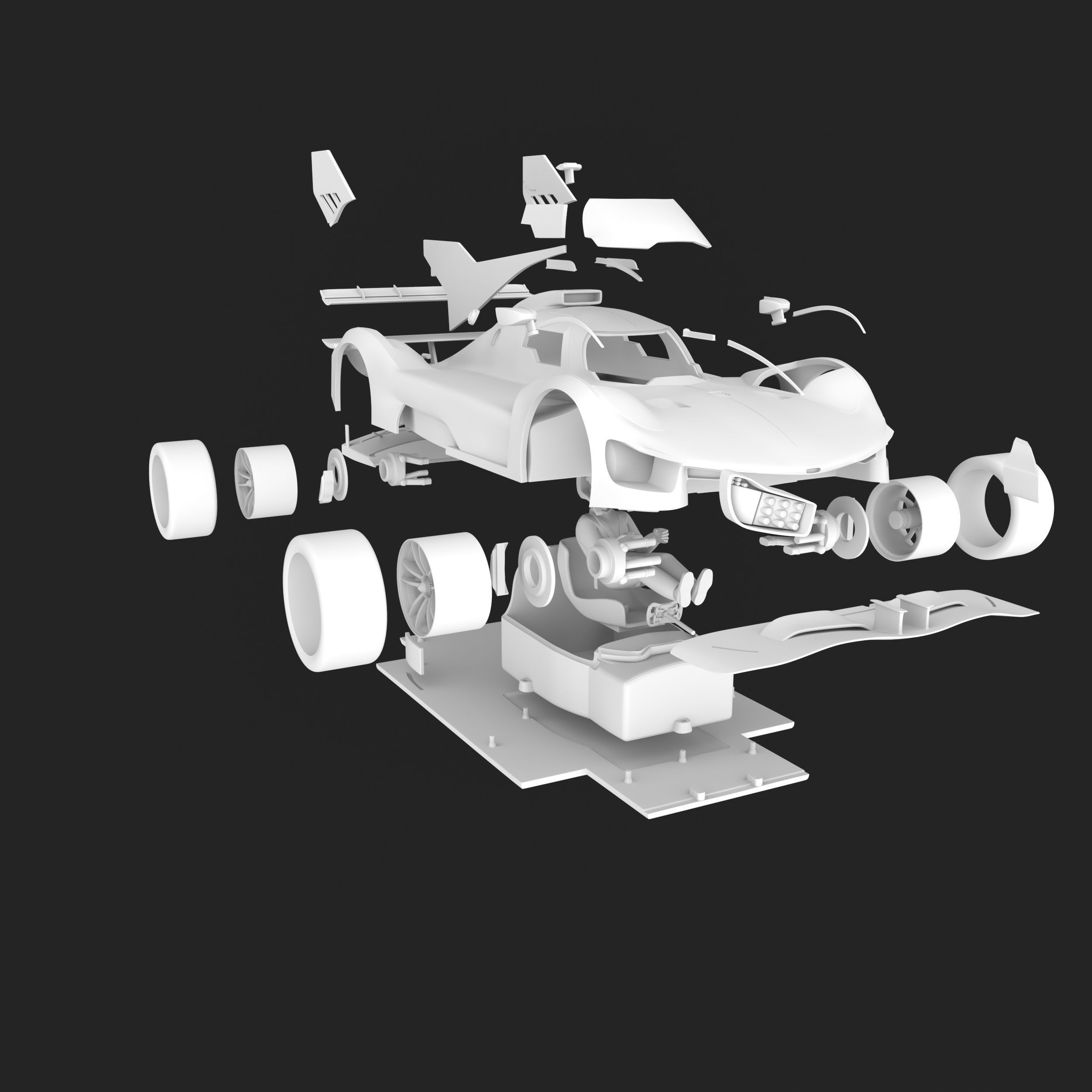 Ferrari 499P Le Mans Hypercar 2023 Ready to Print STL Files 3D print model_18