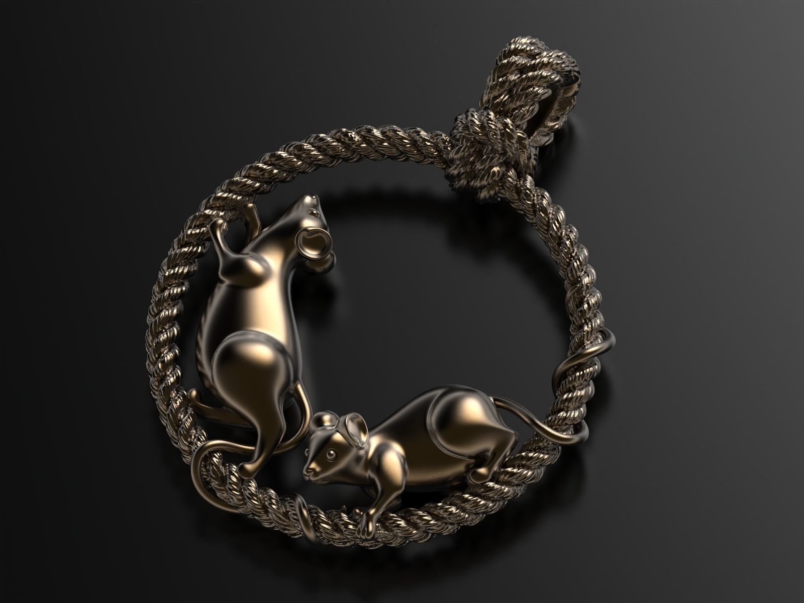 Mouse affairs pendant 3D print model_6