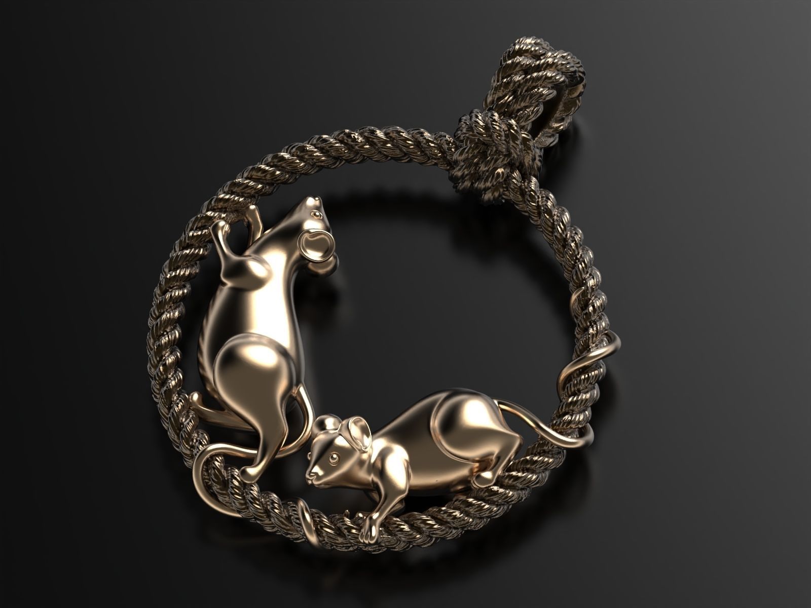 Mouse affairs pendant 3D print model_5