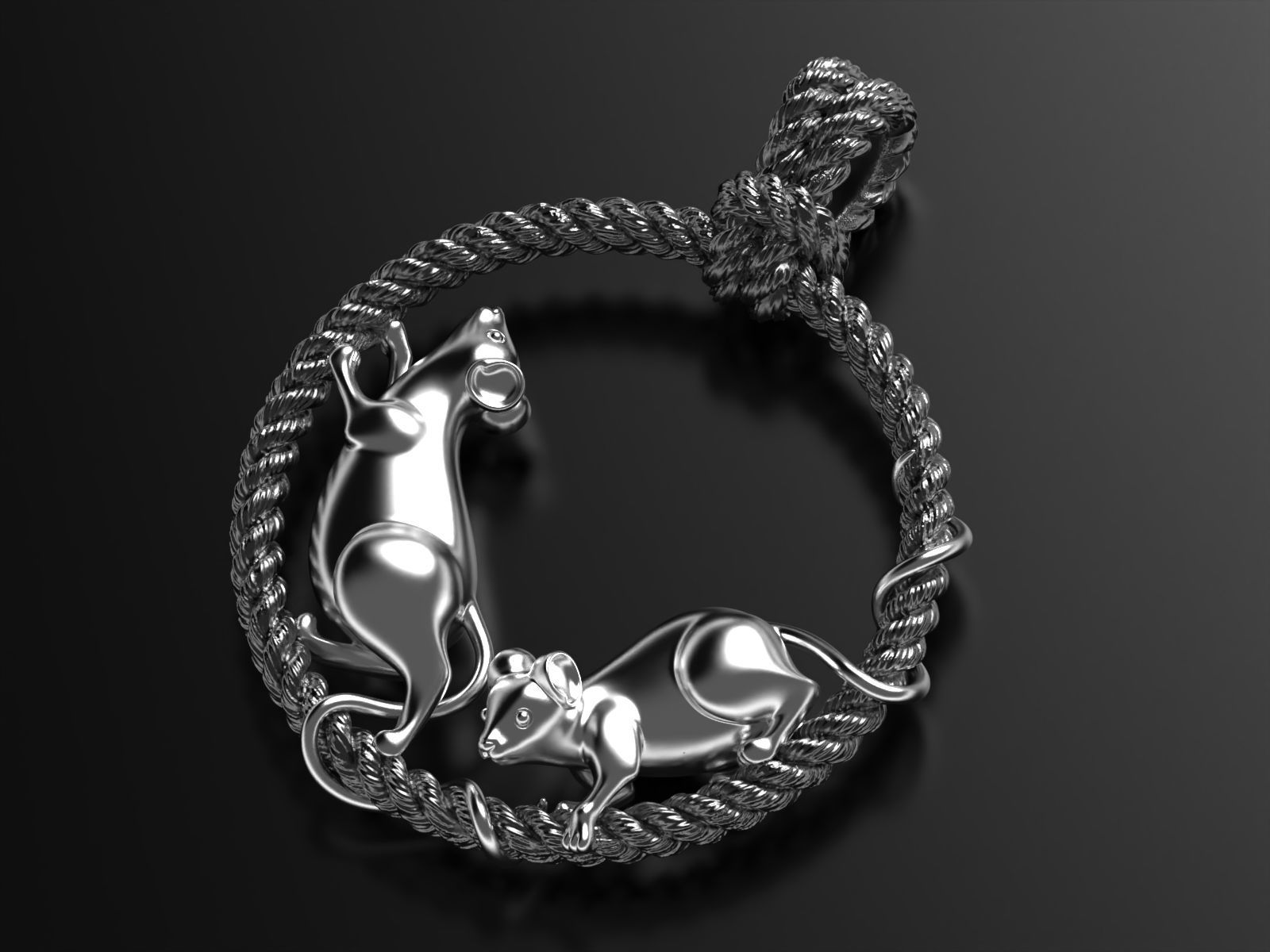 Mouse affairs pendant 3D print model_4