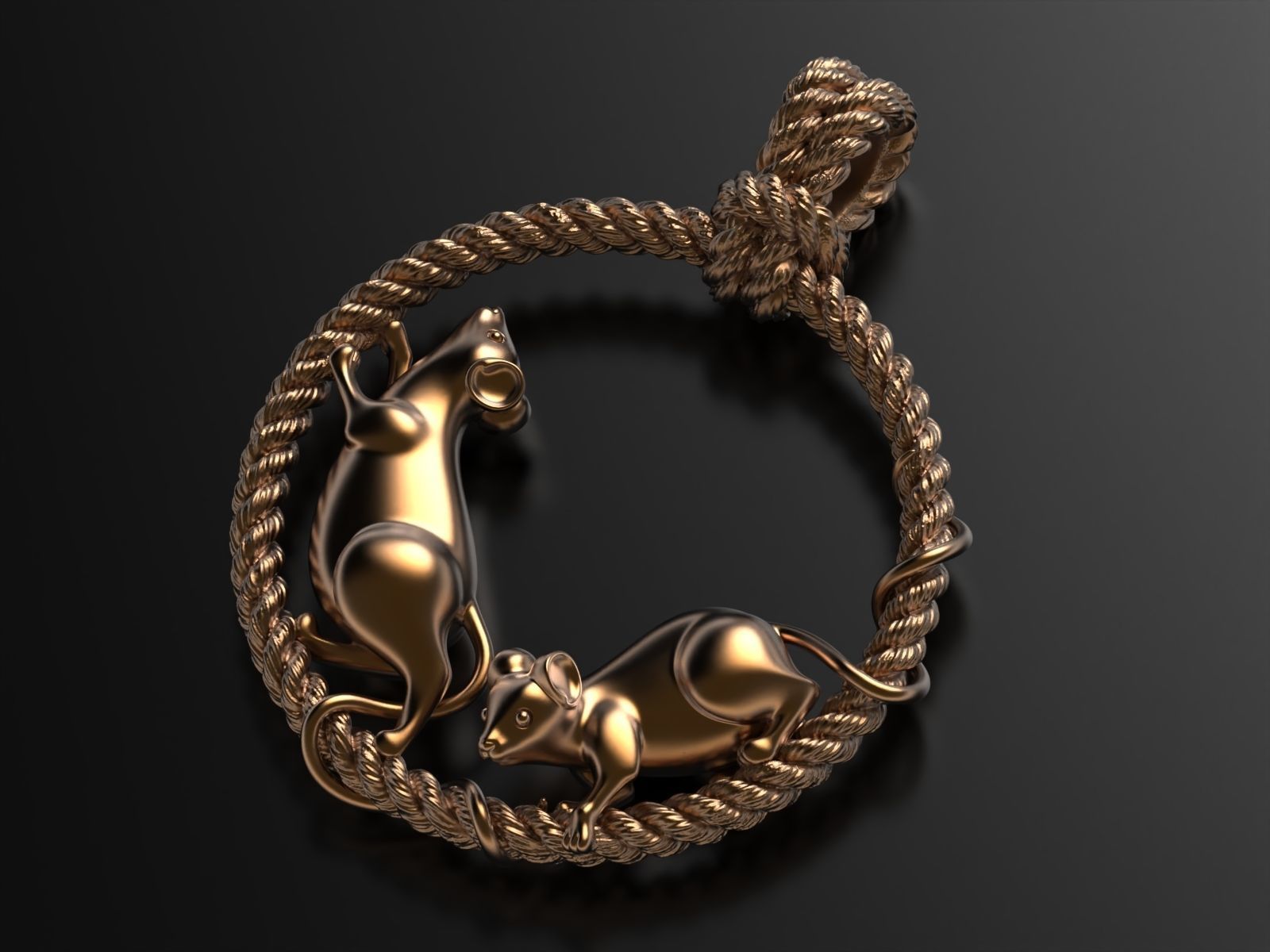 Mouse affairs pendant 3D print model_7