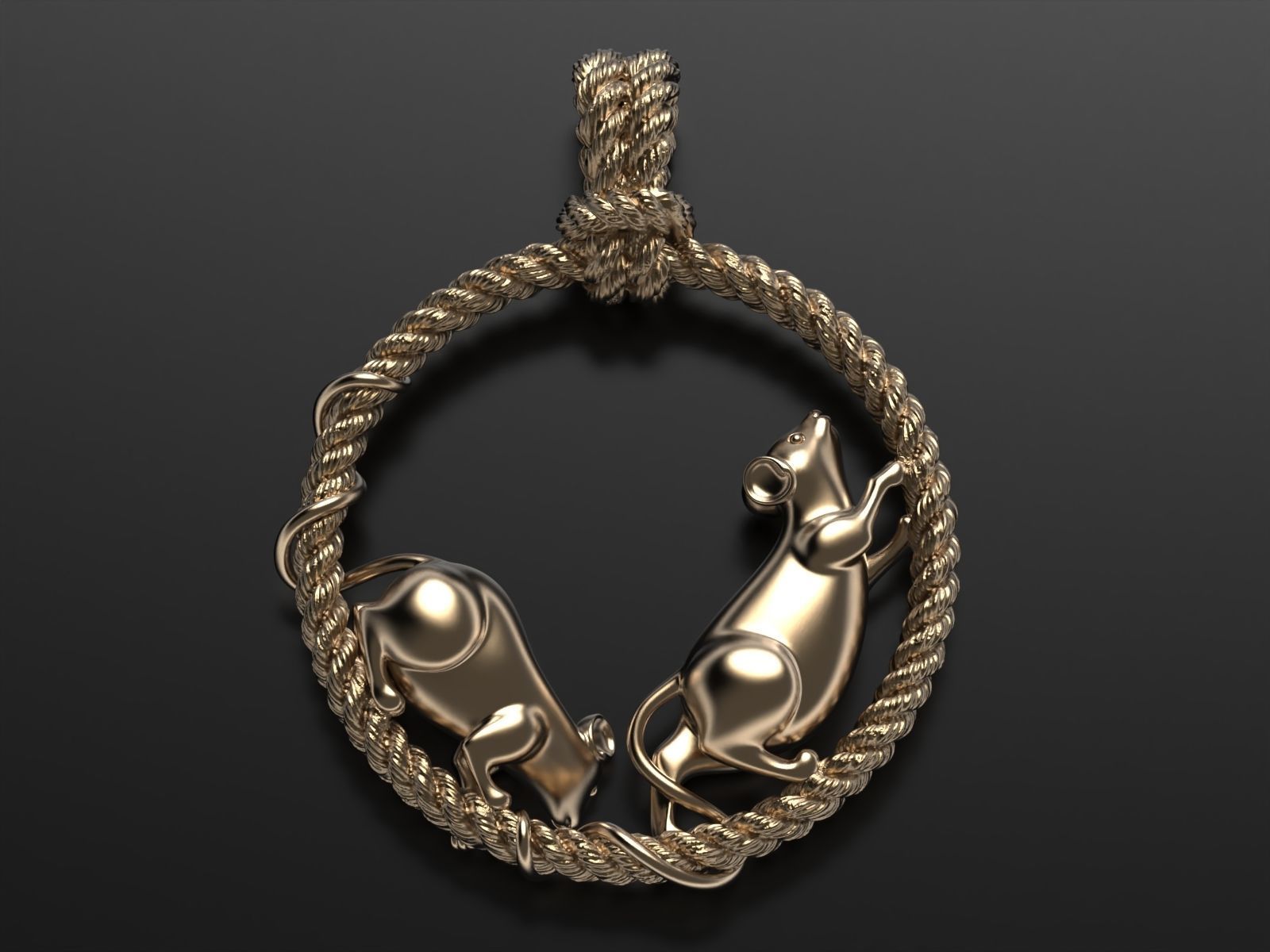 Mouse affairs pendant 3D print model_3