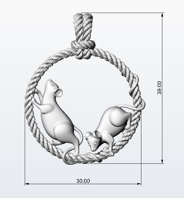 Mouse affairs pendant 3D print model_10