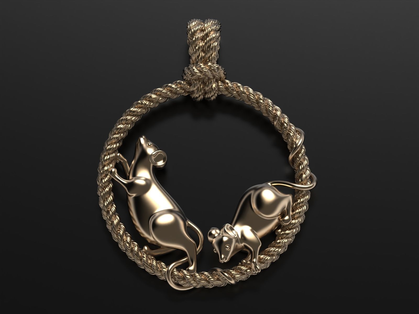 Mouse affairs pendant 3D print model_1