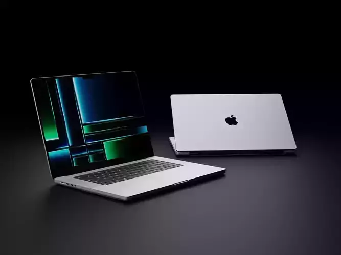 Apple MacBook Pro 16 inch 2023 in Official Design Low-poly 3D model