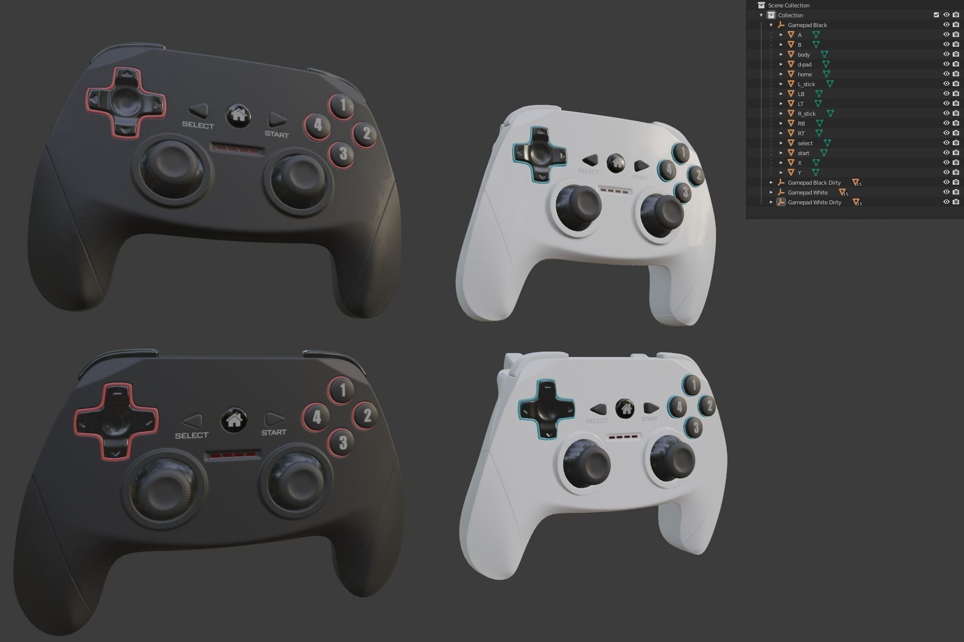 3D model Generic Gamepad Controller VR / AR / low-poly | CGTrader