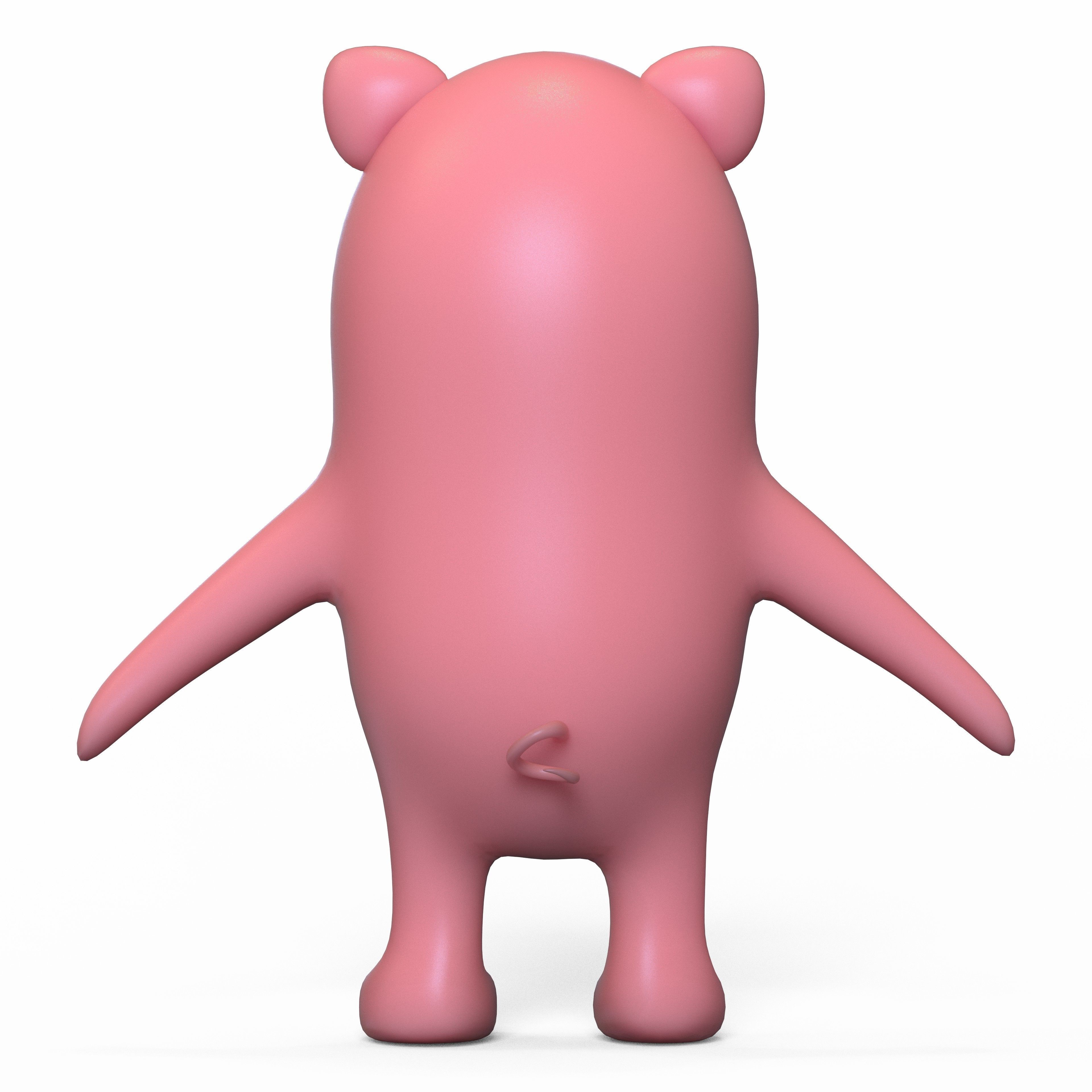 Pig stylized Low-poly 3D model_54