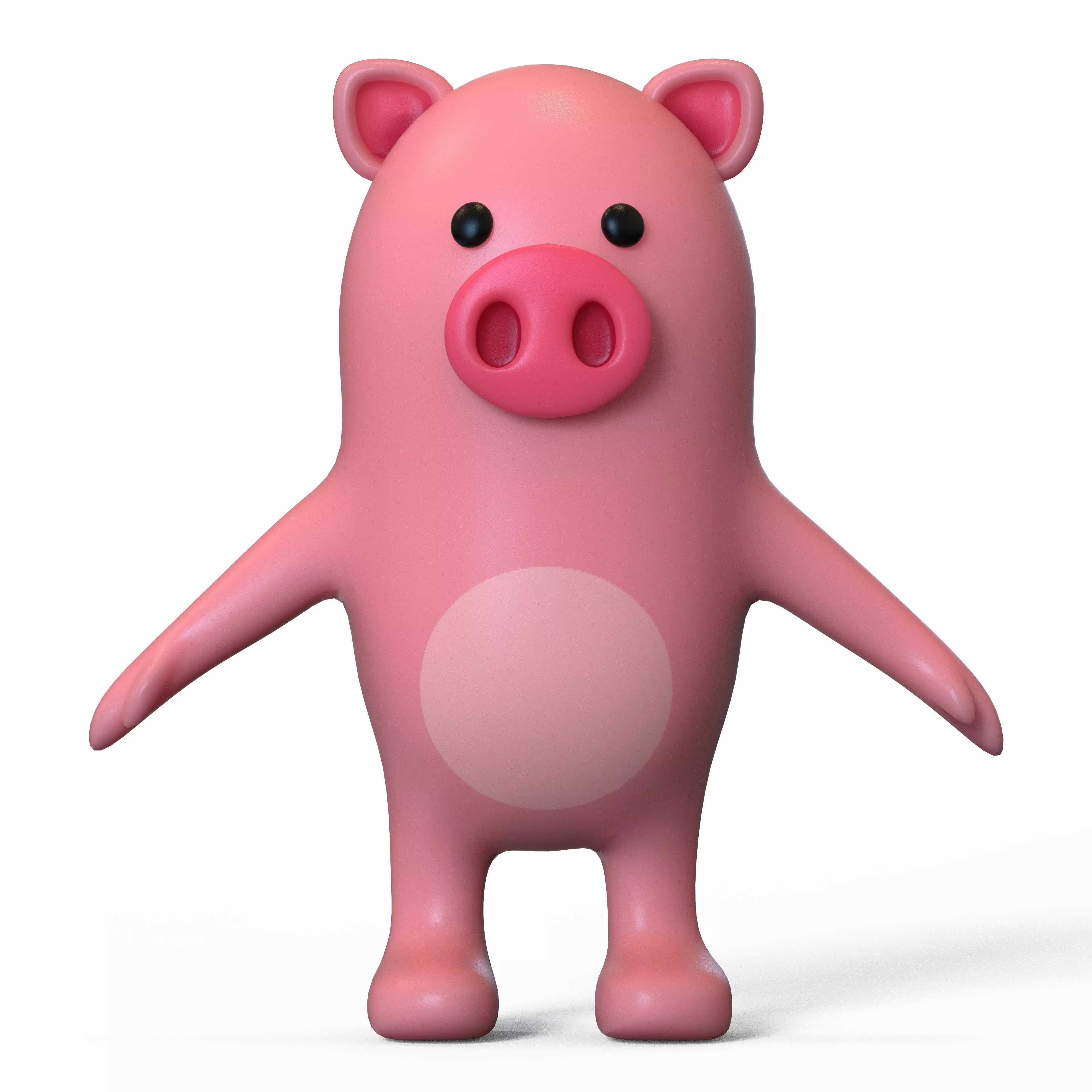 Pig stylized Low-poly 3D model_0