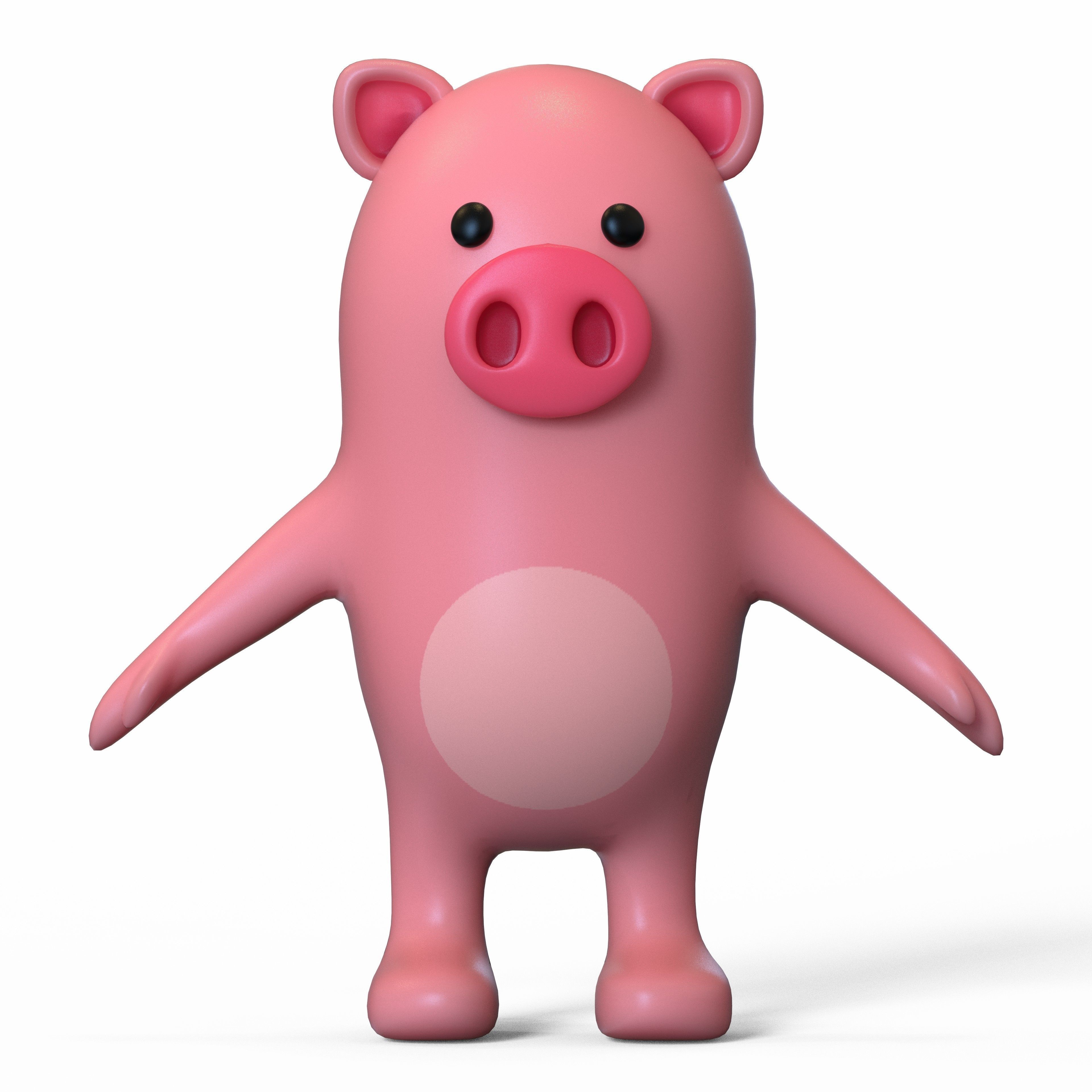 Pig stylized Low-poly 3D model_24