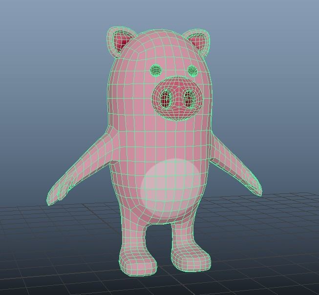 Pig stylized Low-poly 3D model_36